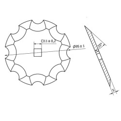 Pjovimo diskas 95x5mm 11x11 Z8 244790541N