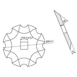 Pjovimo diskas 95x8mm 16,5x16,5 Z8 24479032N