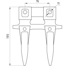 Dvigubas pirštas, 12 mm, juodas 39101650001M1