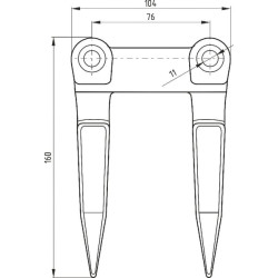 Pjovimo juosta dvigubais pirštais be stalčių Bizon 3020506002004