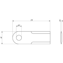 Rotacinis šiaudų smulkintuvo peilis 600046N