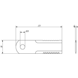 Dantytas smulkinimo peilis 4 mm 281411Z