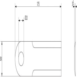 Rotacinis šiaudų smulkintuvo peilis 175x50x3mm Ø20mm 134800N