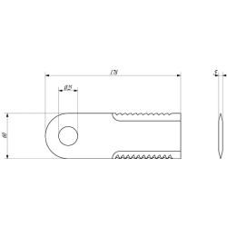 Smulkintuvo peilis dantytas 178x60x5 600047N