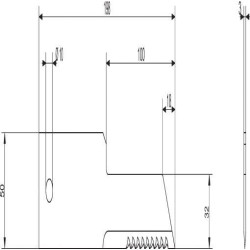 Šiaudų smulkintuvo peilis 198x50x3mm Ø 13 mm 280910Z