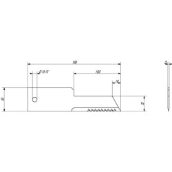 Šiaudų smulkintuvo peilis 198x50x3mm Ø 13 mm 280910Z