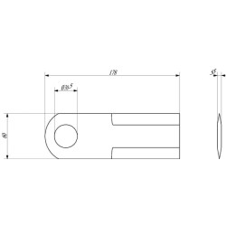 Rotacinis šiaudų smulkintuvo peilis 178x60x5mm Ø 30mm 0000656410KR
