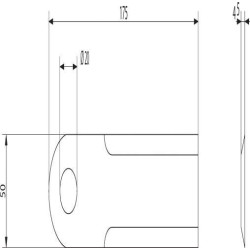 Rotacinis šiaudų smulkintuvo peilis 175x50x4,5mm Ø 20mm 281415Z