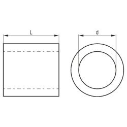 Guminė įvorė, išorinis skersmuo 40, vidinis skersmuo 17, ilgis 39 3045P49545