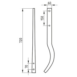 Stiebas universalus 750 mm, Farmet 514010773