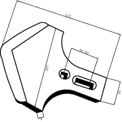 Anties kojos formos antgalis 215x165x6mm 2 skylių CP165