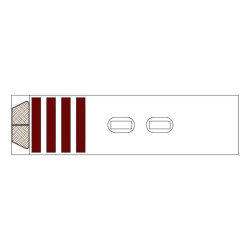 Kultivatoriaus kaltelis 382x100x20 mm, grūdintas, lenktas, 2 skylės CP704CN