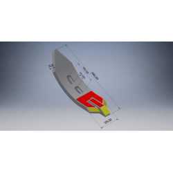 Kultivatoriaus kaltelis 370x100x20 mm, grūdintas, lenktas, 2 skylių, tinka Farmet CP682CN