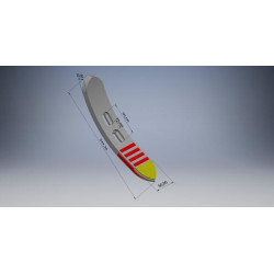 Kultivatoriaus kaltelis 360x60x20 mm, grūdintas, lenktas, 2 skylių CP666CN