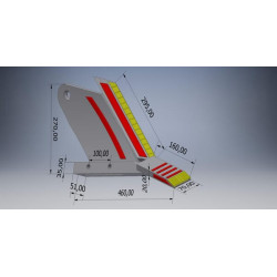 Kultivatoriaus kaltelis 460x70 mm, grūdintas, kairysis, tinka Duro CP488149CN