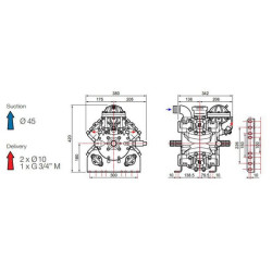 Aukšto slėgio siurblio stūmoklinė diafragma APS 145 MM 61080001