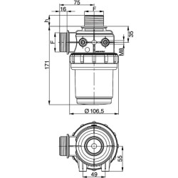 Siurbimo filtras 1 1/4 colio trumpas sriegis 16 m 3122057