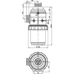 Siurbimo filtras 2" 200-260 l/min, 32 tinklelių 3172172