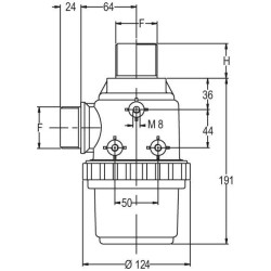 Siurbimo filtras 1 1/2"M 150 l/min 50 akių 8081004
