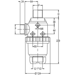 Siurbimo filtras 1 1/4"M 120 l/min 50 tinklelio 8076001
