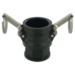 Camlock tipo D 1 1/4 colio vidinis sriegis, polipropilenas 18105D