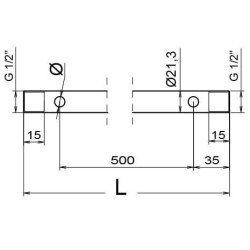 Vamzdis 1/2" 157 cm 4x Ø7 skylės nerūdijančio plieno 8292002