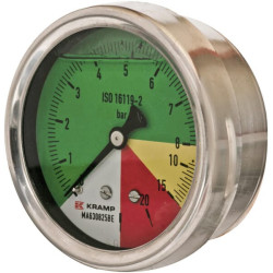 Manometras Ø63mm 0-8-15-25 1/4" BSP galinis prijungimas MA630825BE