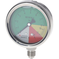 Manometras Ø63mm 0-8-15-25 1/4" BSP apatinis prijungimas MA630825E