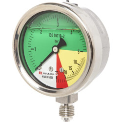 Manometras Ø63mm 0-5-20-25 1/4" BSP apatinis prijungimas MA630525E