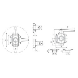 Rutulinis vožtuvas 5 padėčių 2" M 453257E77