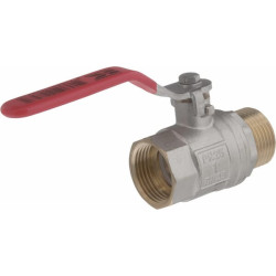 Rutulinis vožtuvas BSP vidinis/išorinis sriegis 1" + nerūdijančio plieno rankena KS1MKR