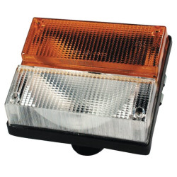 Halogeninis posūkio ir gabaritinis žibintas, priekinis, stačiakampis, 12 V, gintaro/skaidrus, tvirtinamas varžtais, 188 x 100 x 