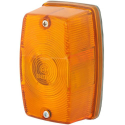 Posūkio lemputė 21W, stačiakampė, 12/24V, gintaro spalvos, prisukama, 114x50x70mm, Hella 2BA002324001