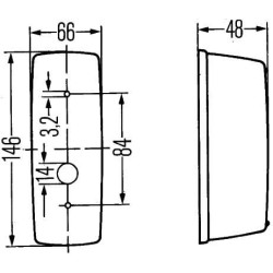 Posūkio lemputė RH 21W, stačiakampė, 12/24V, gintaro spalvos, prisukama, 146xHella 2BA001277021