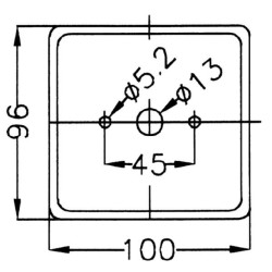 Halogeninis posūkio ir gabaritinis žibintas, priekinis, kvadratinis, 12 V, gintaro/skaidrus, tvirtinamas varžtais, plokščias kiš