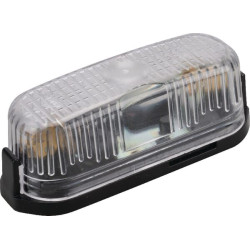 Gabaritinis žibintas, stačiakampis, 12/24V, baltas, prisukamas, 74x27mm, Jokon 135002001