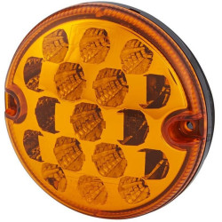 Posūkio lemputė LED, apvali, 10/30 V, gintaro spalvos, prisukama, Ø 95 mm, 17 LED, Hella ValueFit 2BA357028021