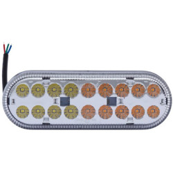 Posūkių ir gabaritinis žibintas LED, priekinis, stačiakampis, 12/24V, skaidrus, tvirtinamas varžtais, 165x31x58mm, Hella ValueFi