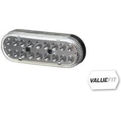 Posūkių ir gabaritinis žibintas LED, priekinis, stačiakampis, 12/24V, skaidrus, tvirtinamas varžtais, 165x31x58mm, Hella ValueFi