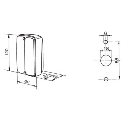 Halogeninis posūkio ir gabaritinis žibintas kairysis, priekinis, stačiakampis, 12 V, gintaro/skaidrus, tvirtinamas varžtais, 120
