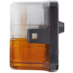 Posūkių ir gabaritinis žibintas RH 21W, kvadratinis, 12V, gintaro/skaidrus, tvirtinamas varžtais, 85x54x95mm, Hella 2BE003182101