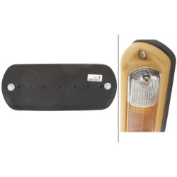 Posūkių ir gabaritinis žibintas RH 18/3W, stačiakampis, 12V, gintaro/skaidrus, tvirtinamas varžtais, Hella 2BE001278021