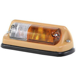 Posūkių ir gabaritinis žibintas RH 18/3W, stačiakampis, 12V, gintaro/skaidrus, tvirtinamas varžtais, Hella 2BE001278021