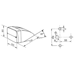 Halogeninis posūkio ir gabaritinis žibintas, priekinis, stačiakampis, 12 V, gintaro spalvos/skaidrus, tvirtinamas varžtais, 120 