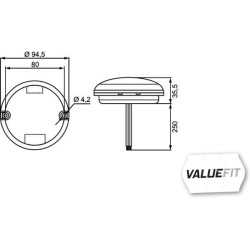 Posūkių ir gabaritinis žibintas LED, priekinis, apvalus, 10/30 V, skaidrus, tvirtinamas varžtais, Ø 95 mm, 17 LED, Hella ValueFi