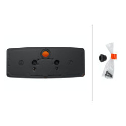 Posūkių ir gabaritinis žibintas RH 21/5W, stačiakampis, 12V, gintaro/skaidrus, tvirtinamas varžtais, 158x51x64mm, Hella 2BE00318