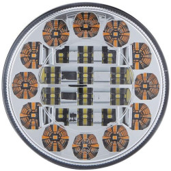 Posūkių ir gabaritinis žibintas LED, priekinis, apvalus, 10/30 V, skaidrus, tvirtinamas varžtais, Ø 122 mm, 24 LED, Hella ValueF