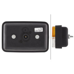 Posūkių ir gabaritinis žibintas 21/5W, stačiakampis, 12V, gintaro/skaidrus, tvirtinamas varžtais, 120x55x80mm, Hella 2BE99713108