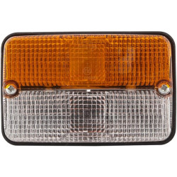 Posūkių ir gabaritinis žibintas 21/5W, stačiakampis, 12V, gintaro/skaidrus, tvirtinamas varžtais, 120x55x80mm, Hella 2BE99713108