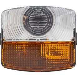 Posūkių ir gabaritinis žibintas kairysis, 21 W, kvadratinis, 12 V, gintaro/skaidrus, tvirtinamas varžtais, 85 x 54 x 95 mm, Hell